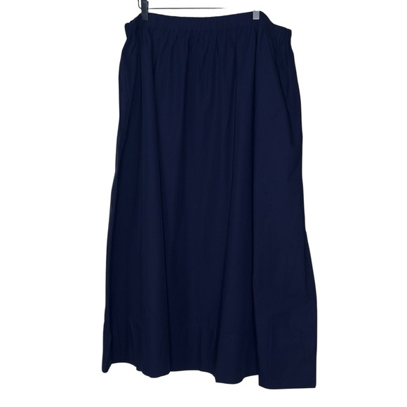 NEW Quince Women 100% Organic Cotton Poplin A-Line Maxi Skirt Navy XL X-LARGE - Picture 8 of 15